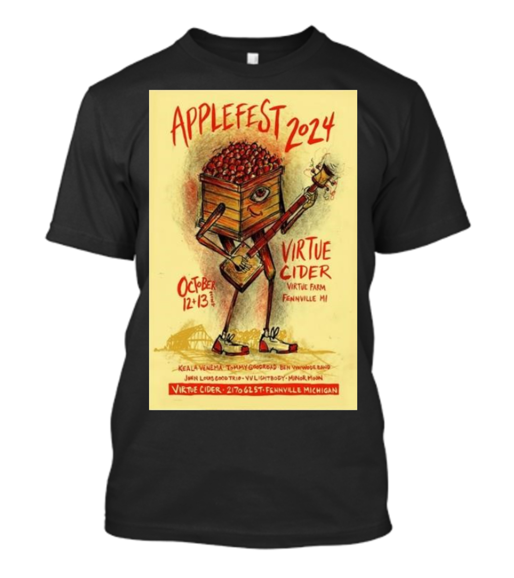 Applefest 2024 October 12-13 Virtue Cider Virtue Farm Fennville MI T-Shirt