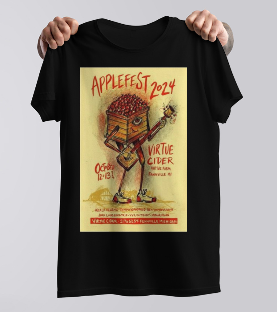 Applefest 2024 October 12-13 Virtue Cider Virtue Farm Fennville MI T-Shirt