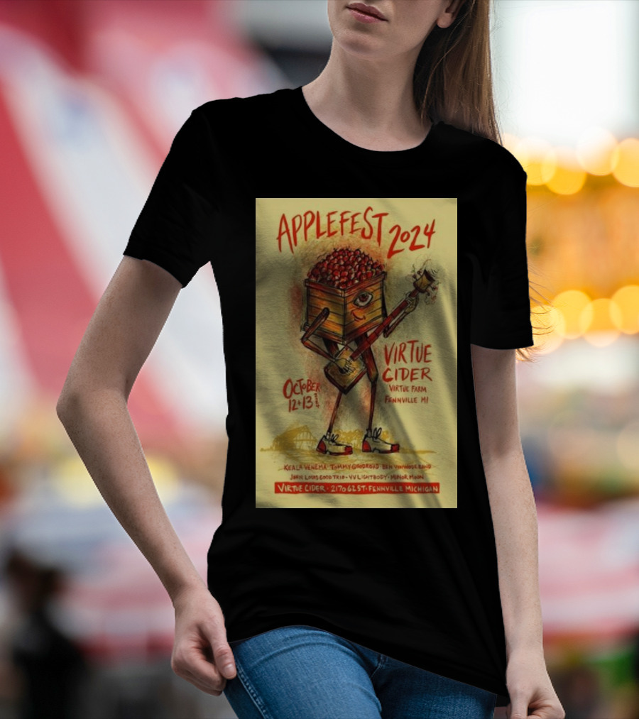 Applefest 2024 October 12-13 Virtue Cider Virtue Farm Fennville MI T-Shirt