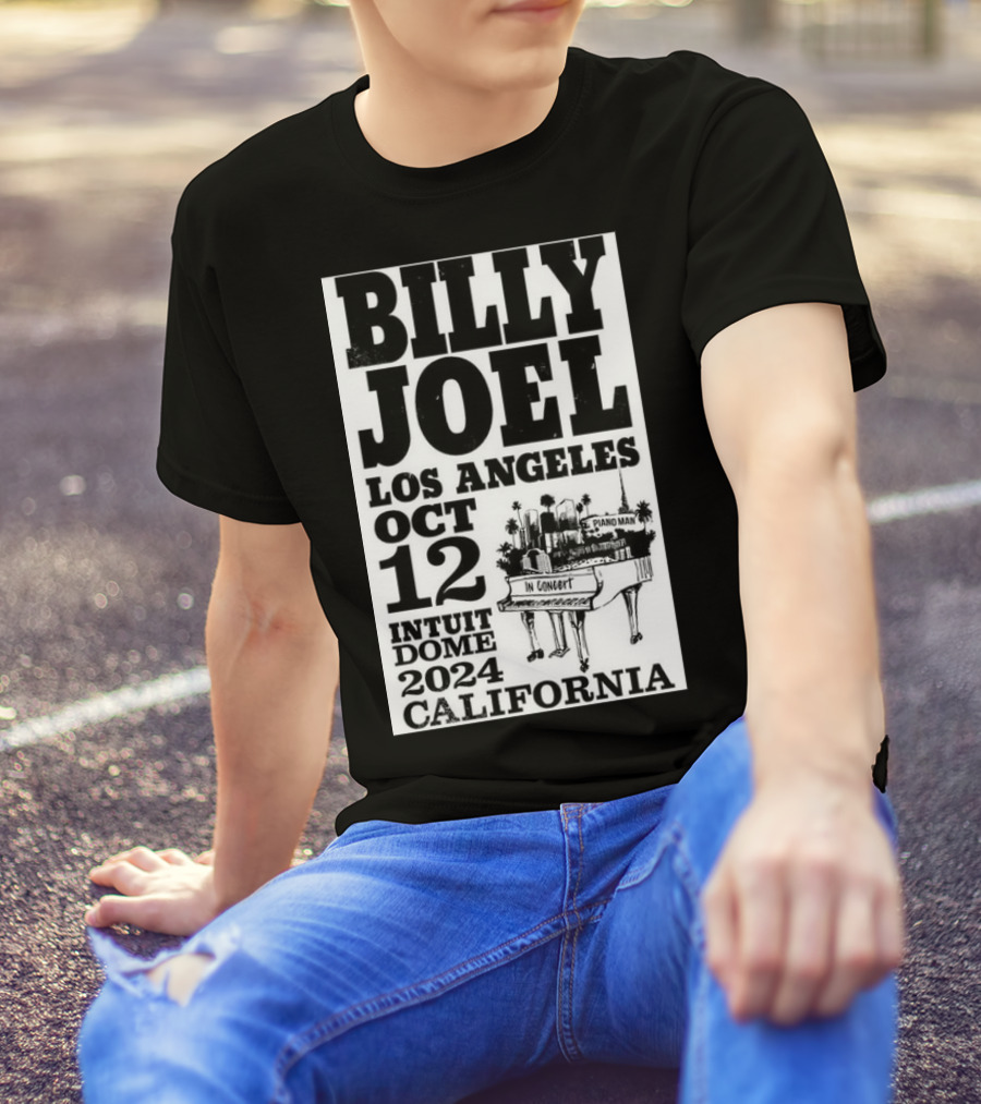 Billy Joel Los Angeles Oct 12 Intuit Dome 2024 California Piano Man In Concert T-Shirt