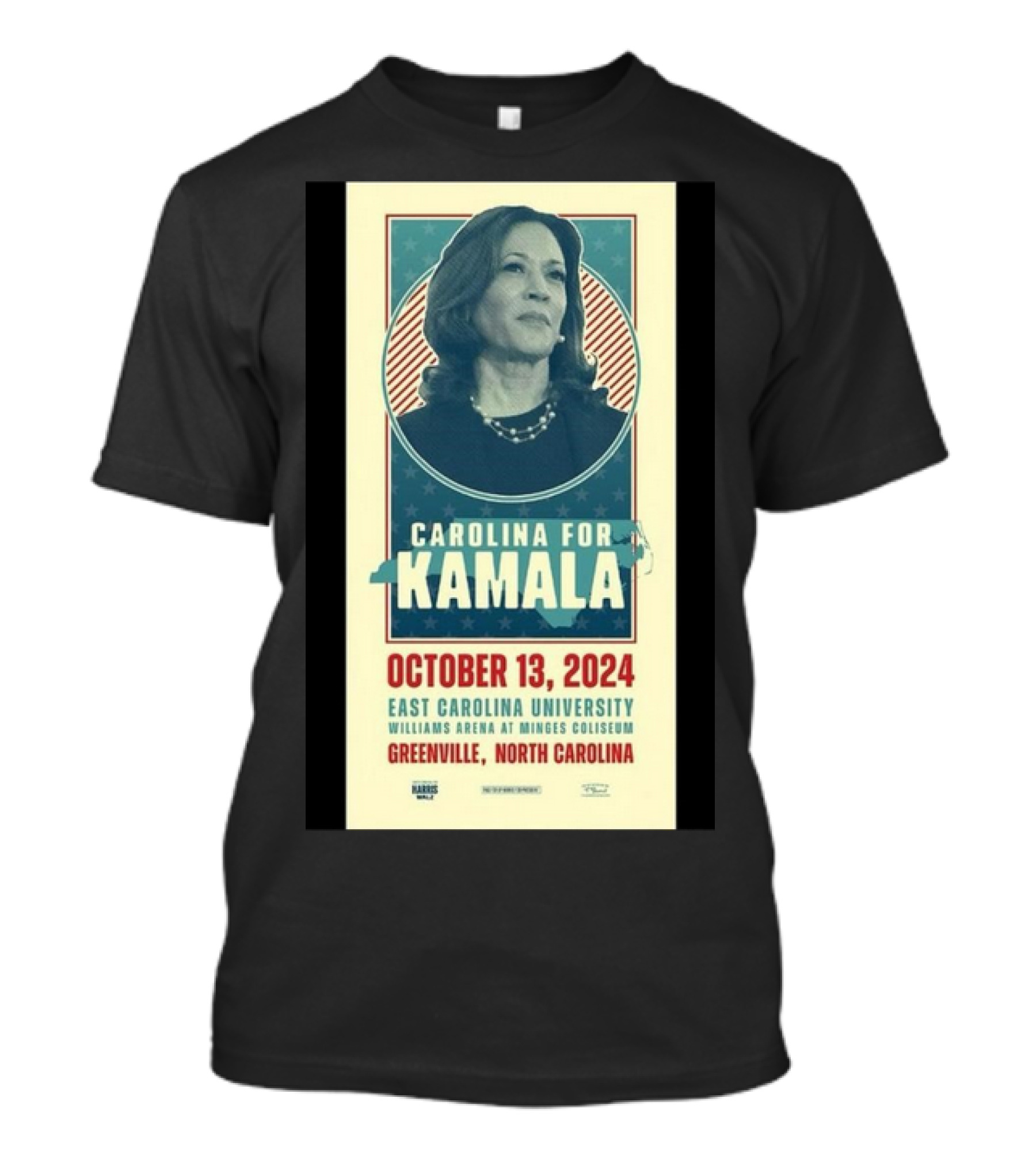 Carolina For Kamala October 13 2024 East Carolina University Greenville North Carolina T-Shirt