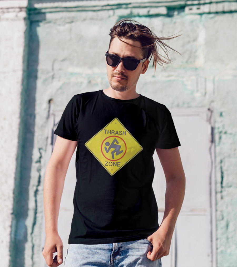 DRI Thrash Zone Symbol On Yellow Traffic Sign T-Shirt