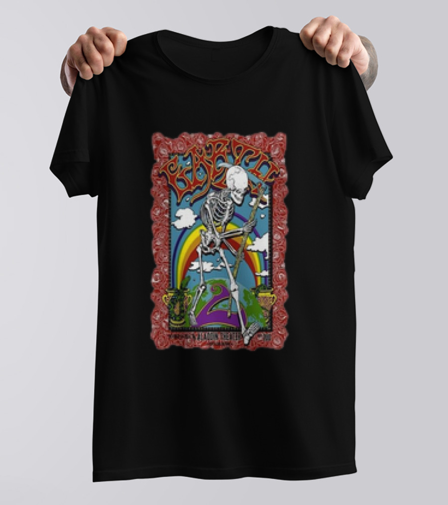 Grateful Dead Skeleton With Rainbow Earth Aladdin Theater Portland October 24 T-Shirt