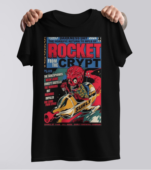 Darkness Day 2024 Rocket From The Crypt Event Surly Brewing MPLS Oct 5 All Ages Tour T-Shirt