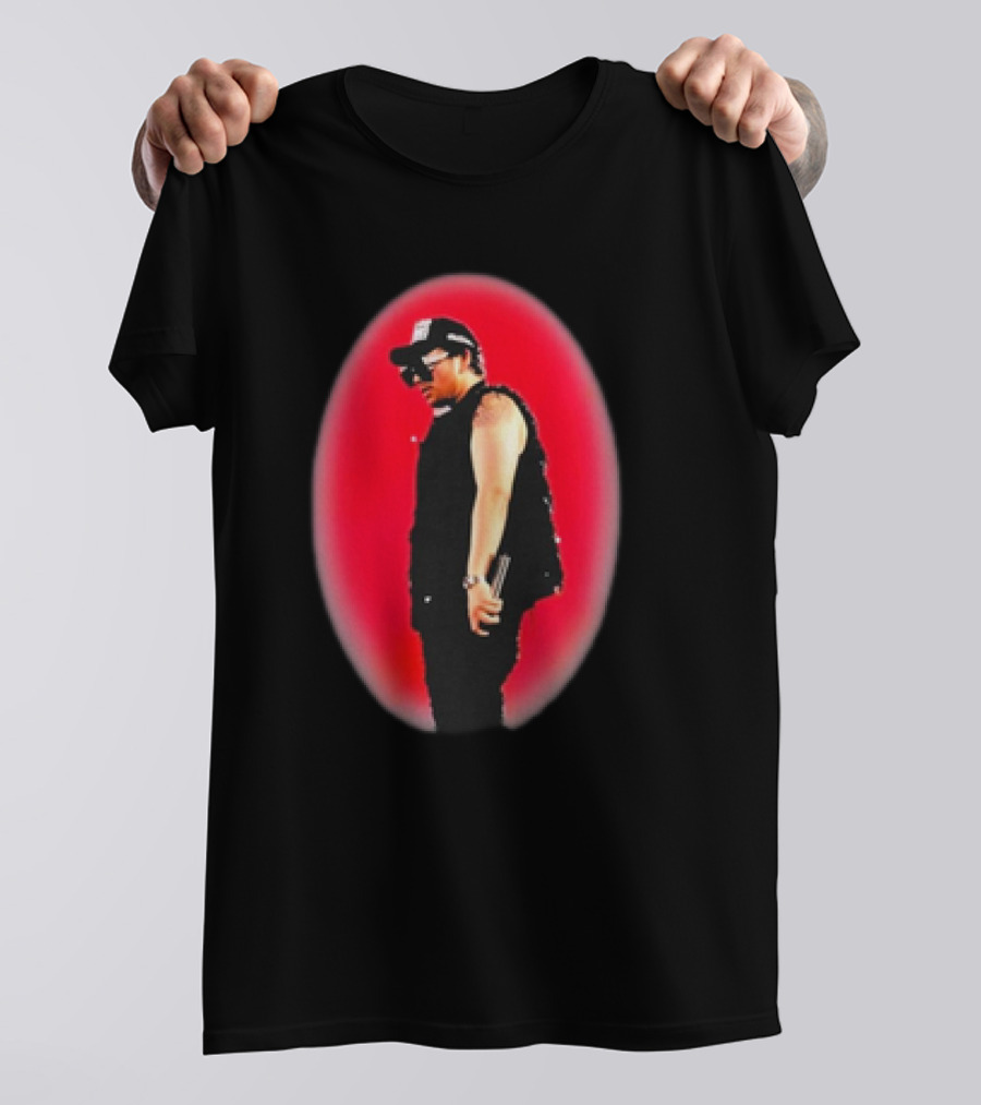Fuerza Regida Spotlight Black 2024 Red Circle Background T-Shirt