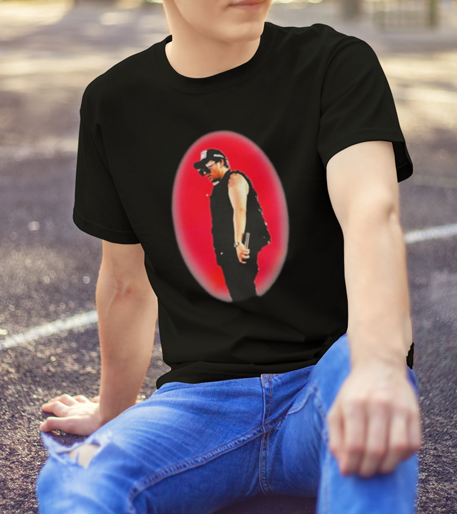 Fuerza Regida Spotlight Black 2024 Red Circle Background T-Shirt