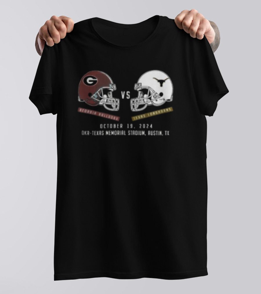 Georgia Bulldogs Vs Texas Longhorns Football October 19 2024 DKR-Texas Memorial Stadium Austin TX T-Shirt