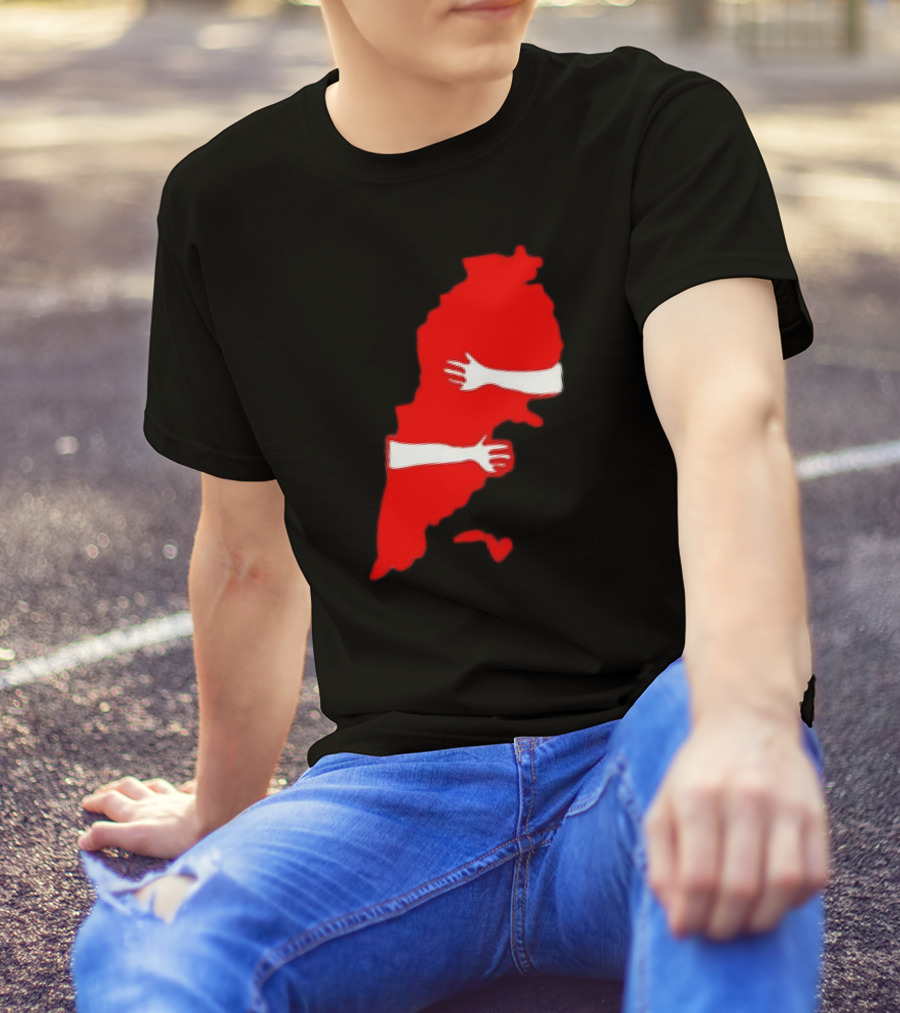 Lebanese Hug Red Map Embrace T-Shirt
