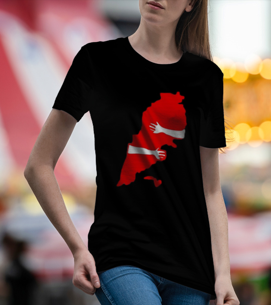 Lebanese Hug Red Map Embrace T-Shirt