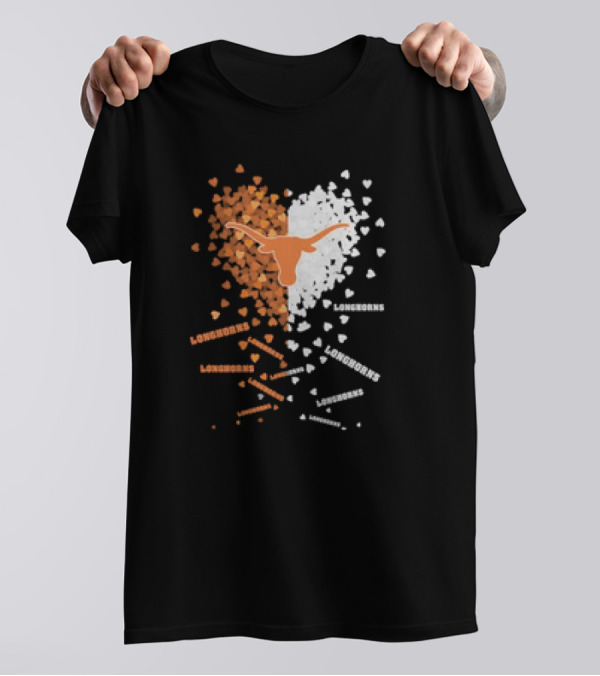 Texas Longhorns Mini Heart Football Longhorns T-Shirt