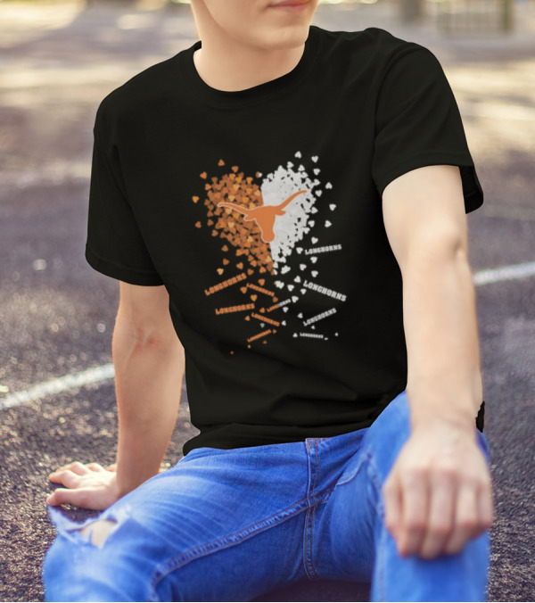 Texas Longhorns Mini Heart Football Longhorns T-Shirt