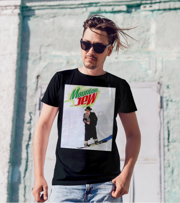 Mountain Jew Skiing Parody On Iconic Soda T-Shirt
