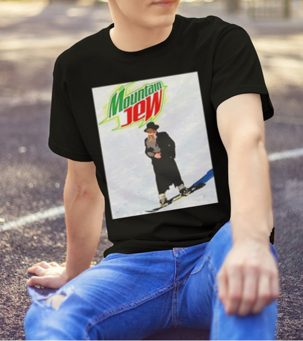 Mountain Jew Skiing Parody On Iconic Soda T-Shirt
