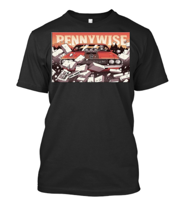 Pennywise Tour October 12th 2024 Tacoma WA Temple Theatre Vintage Car Scene T-Shirt
