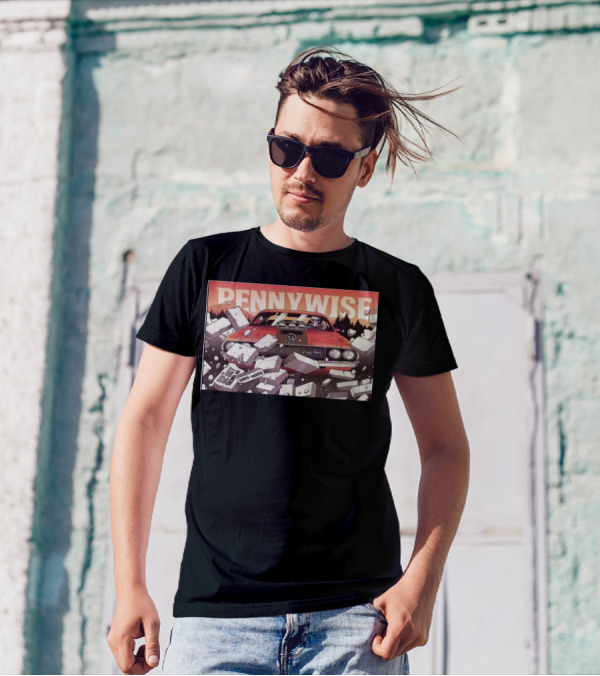 Pennywise Tour October 12th 2024 Tacoma WA Temple Theatre Vintage Car Scene T-Shirt