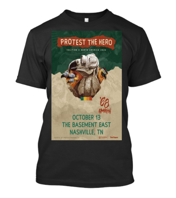Protest The Hero Volition North America 2024 October 13 The Basement East Nashville TN Special Guests '68 T-Shirt
