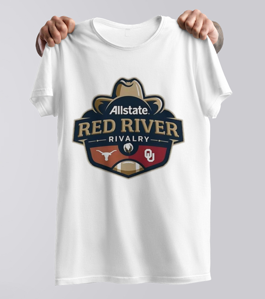 Allstate Red River Rivalry 2024 Oklahoma Sooners Texas Longhorns Football Showdown T-Shirt