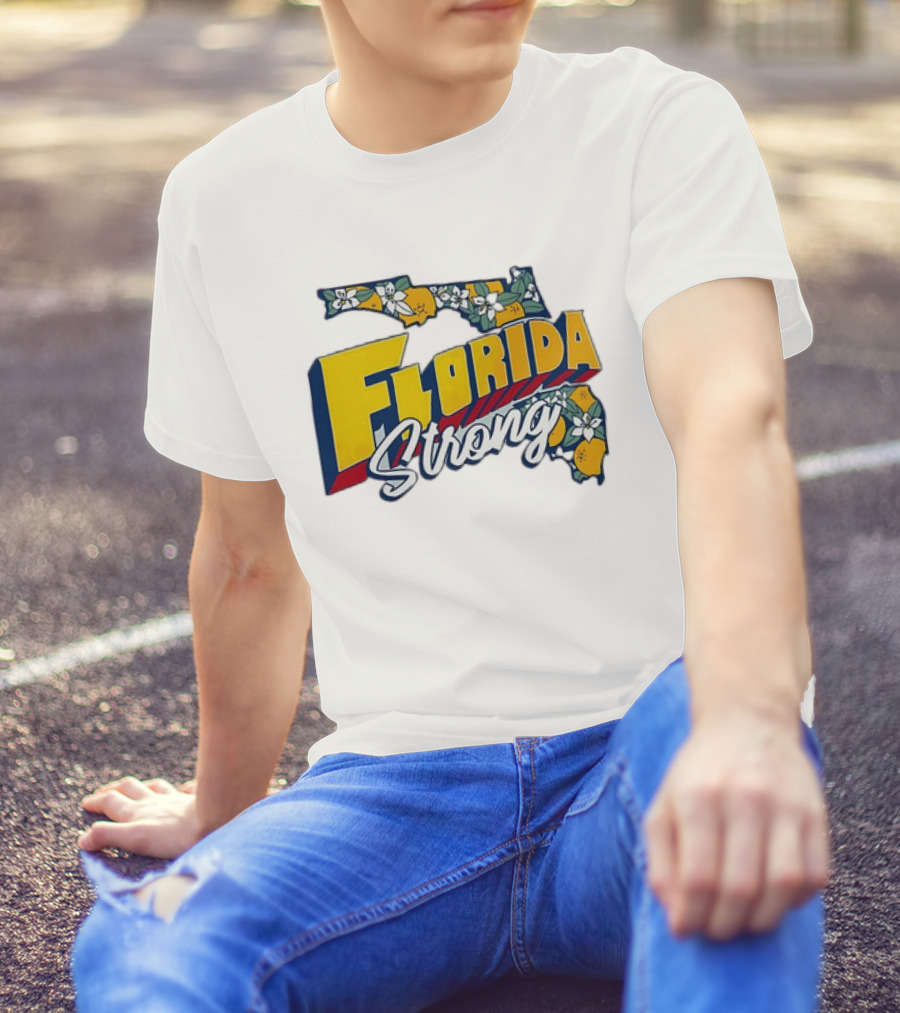 Florida Strong State Outline Orange Blossom T-Shirt