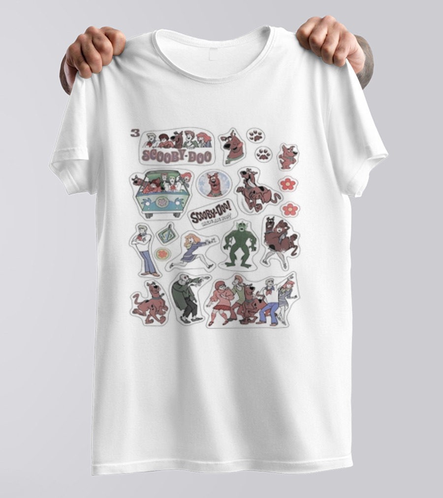 Scooby-Doo Where Are You Character Stickers Scooby-Doo Scooby-Doo Gang And Mystery Machine Stickers T-Shirt