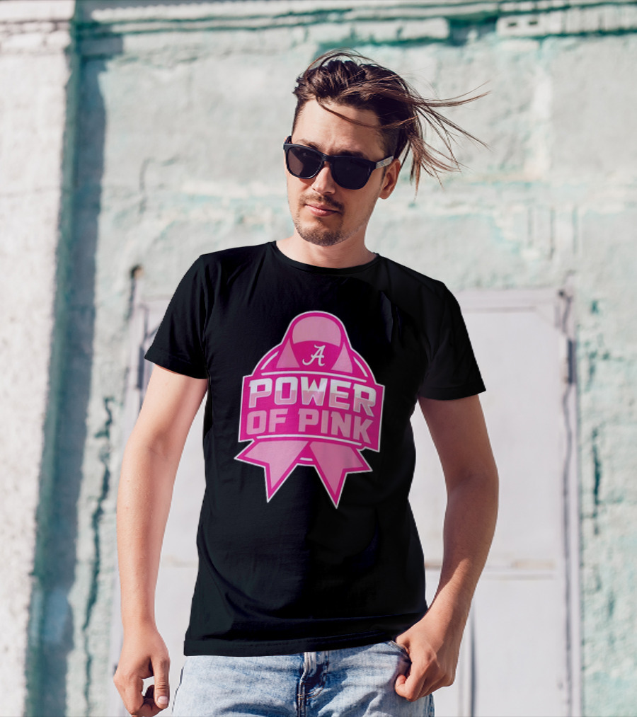 Alabama Crimson Tide Power Of Pink Ribbon T-Shirt