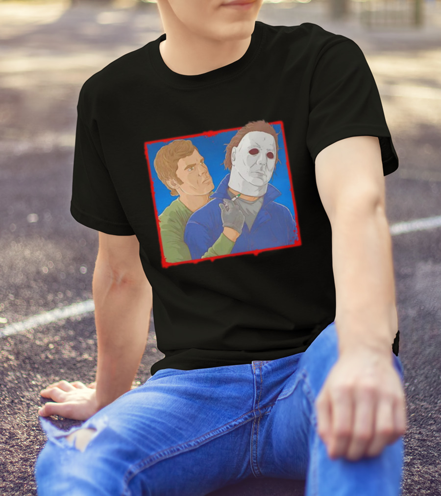 Dexter Morgan Versus Michael Myers Halloween Showdown T-Shirt