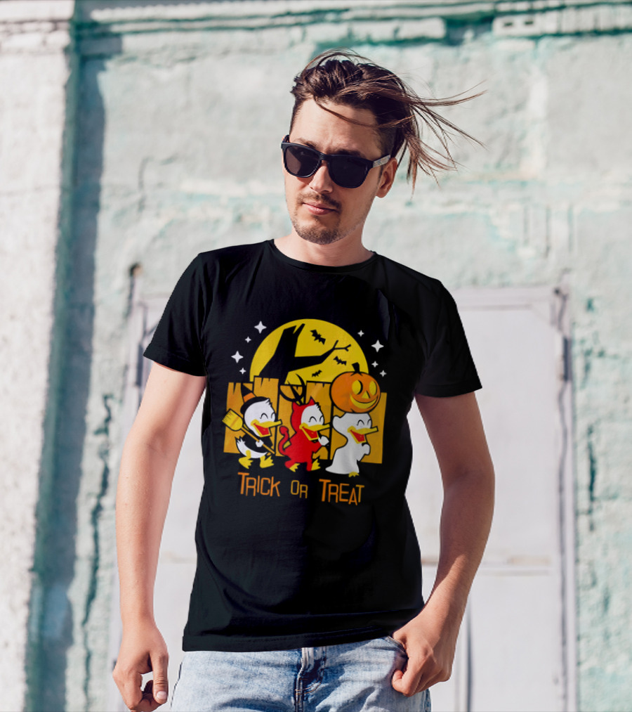 Halloween Trick Or Treat With Donald Duck's Nephews Huey, Dewey, And Louie T-Shirt