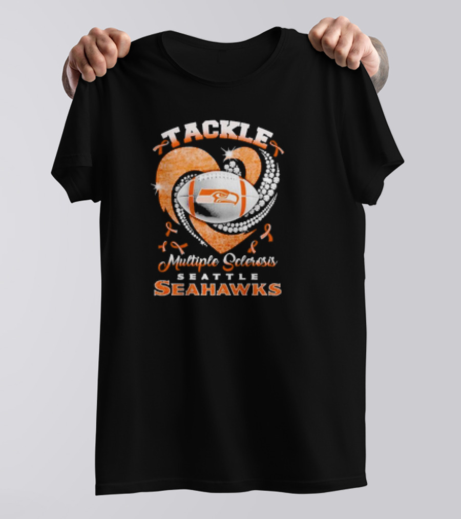 Tackle Multiple Sclerosis Seattle Seahawks Diamond Heart T-Shirt