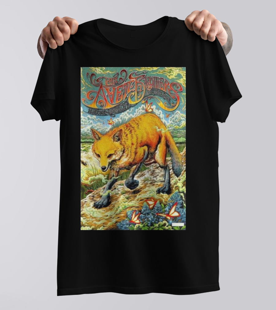 The Avett Brothers Fox Illustration Sugar Land Smart Financial Centre October 12 T-Shirt