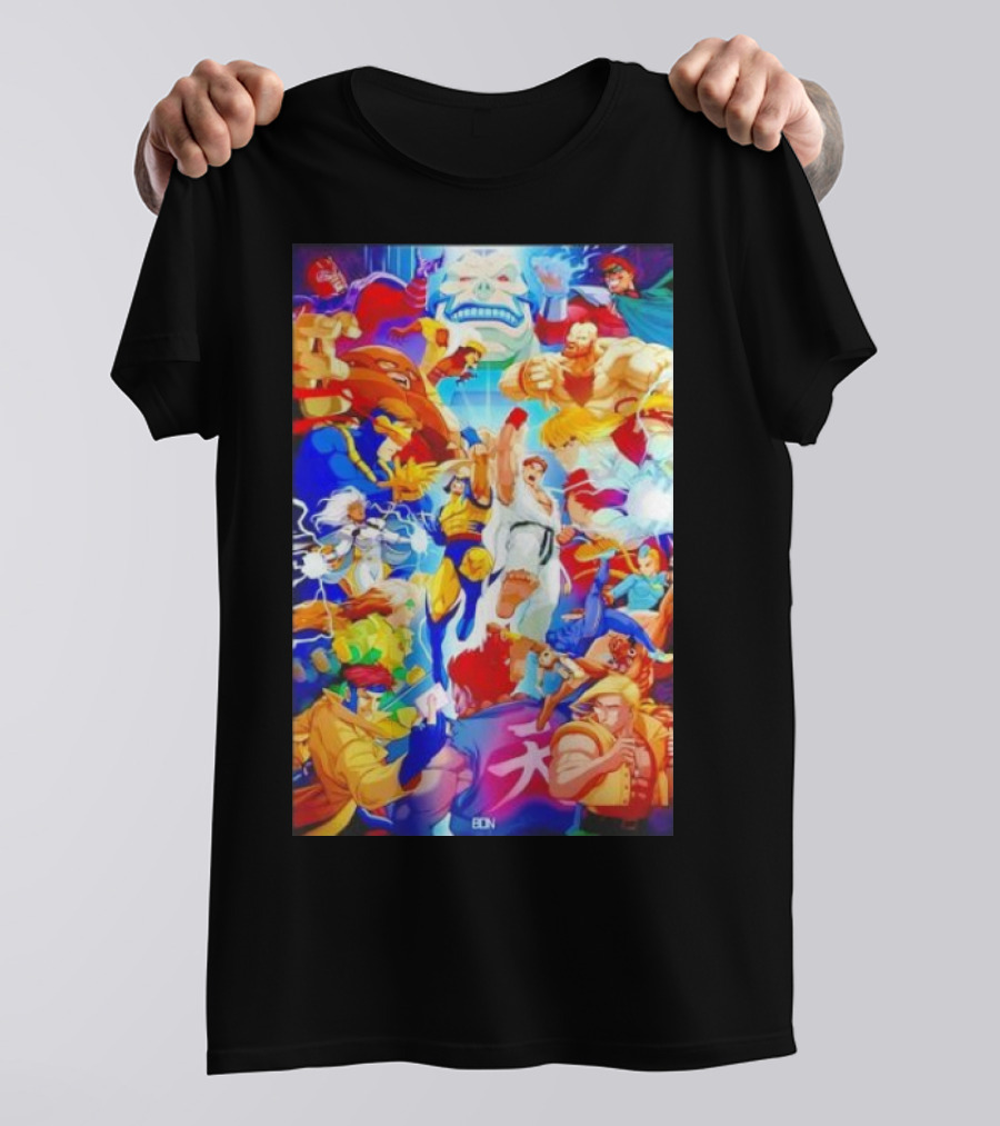 X-Men Vs Street Fighter Crossover Battle Showdown T-Shirt
