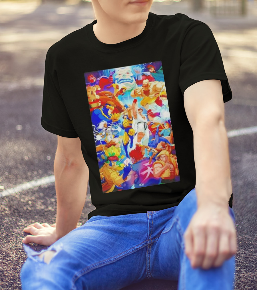 X-Men Vs Street Fighter Crossover Battle Showdown T-Shirt