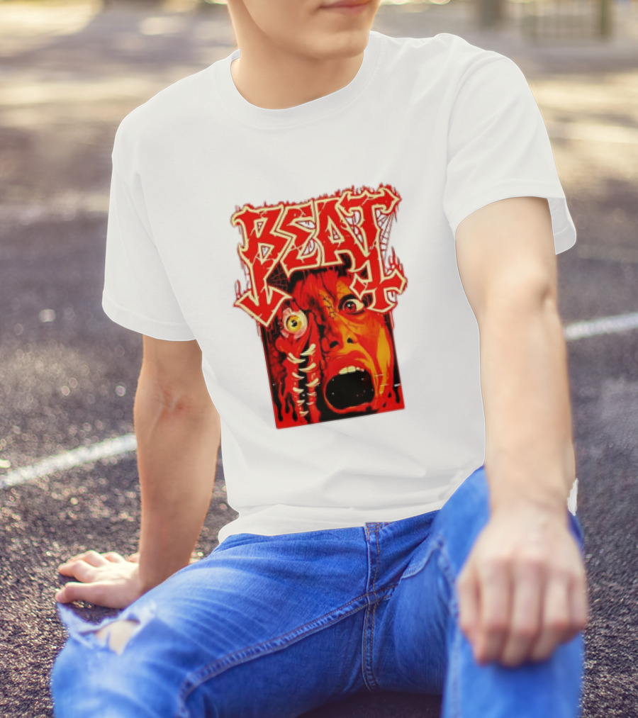 Beat Mutation Horror Zombie Face With Screaming Expression T-Shirt