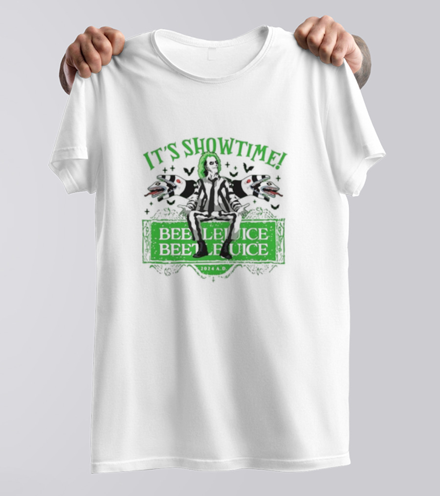 Beetlejuice Beetlejuice It's Showtime 2024 A.D. Funny Halloween Movie T-Shirt