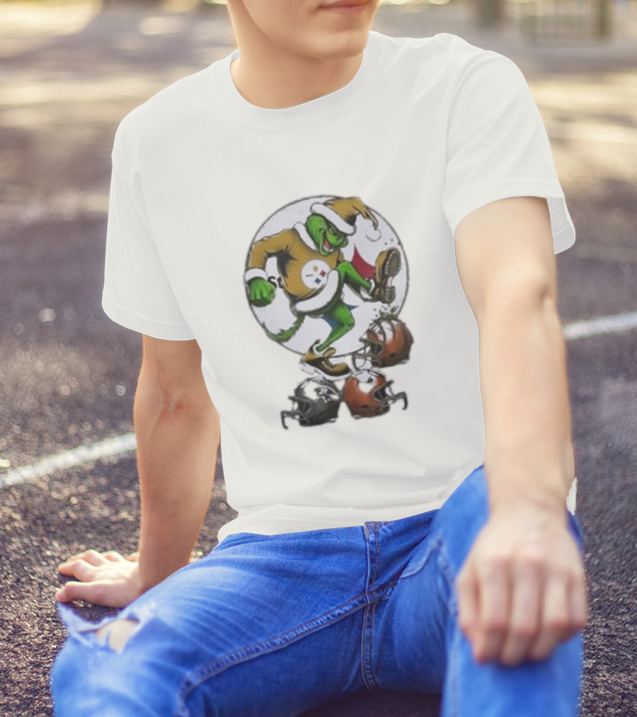 Christmas Grinch Pittsburgh Steelers Stomp NFL Teams T-Shirt