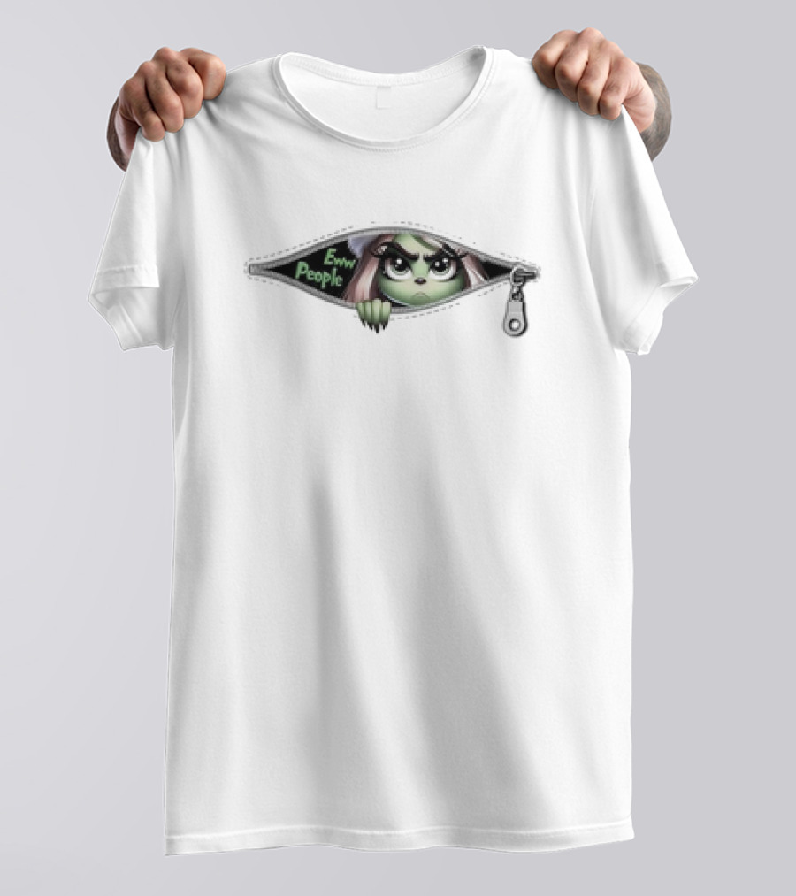 Eww People Girly Grinch Zipper Funny Christmas Movie T-Shirt