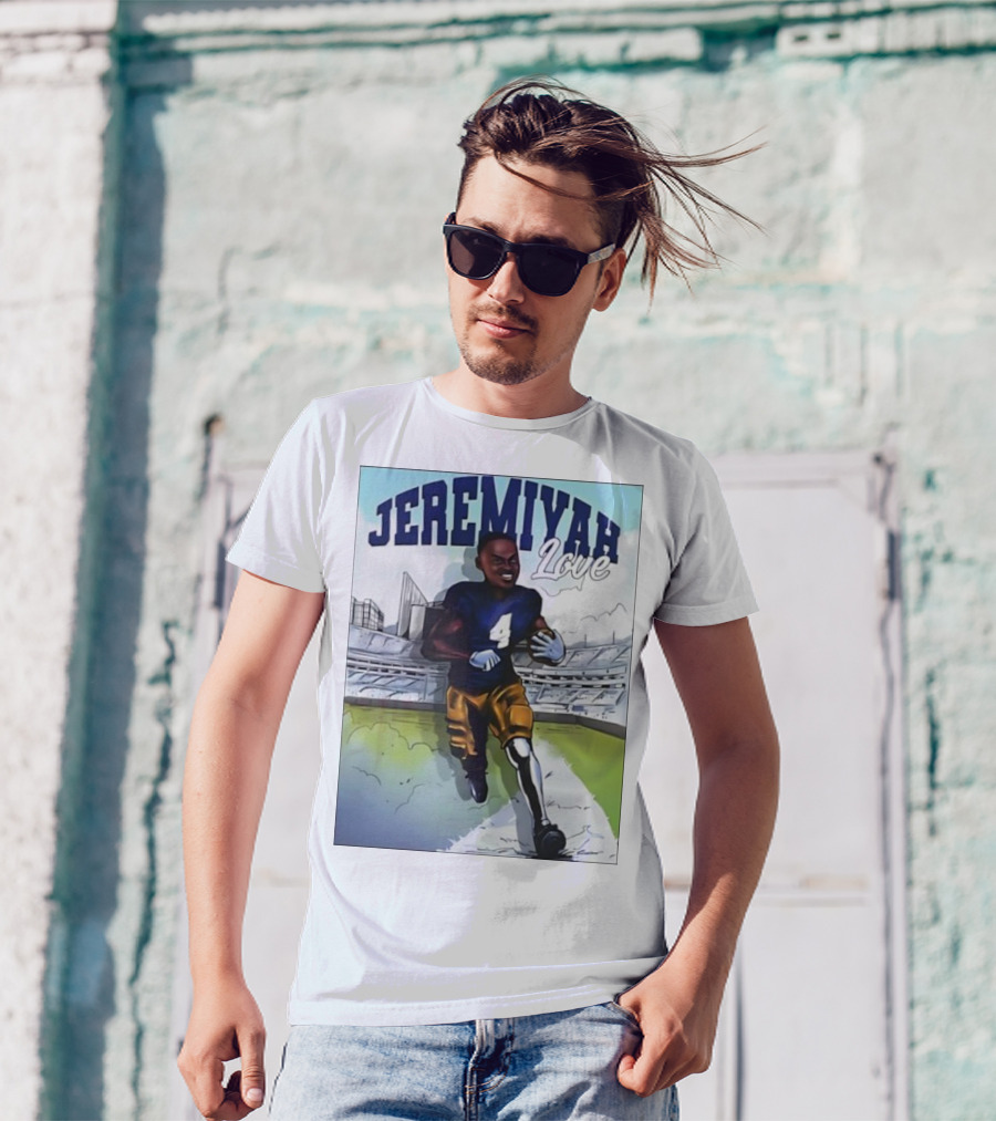 Jeremiyah Love Football Player Number Four Stadium Scene T-Shirt