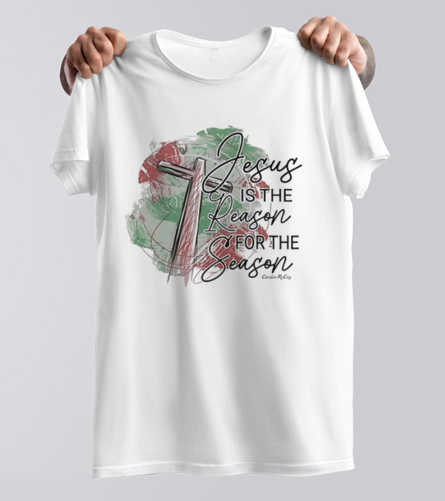 Jesus Is The Reason For The Season Brush Cross T-Shirt