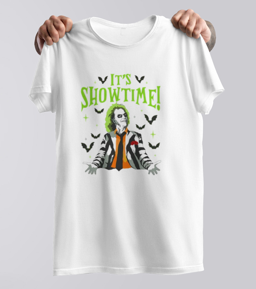 Retro Beetlejuice It's Showtime Halloween Movie T-Shirt