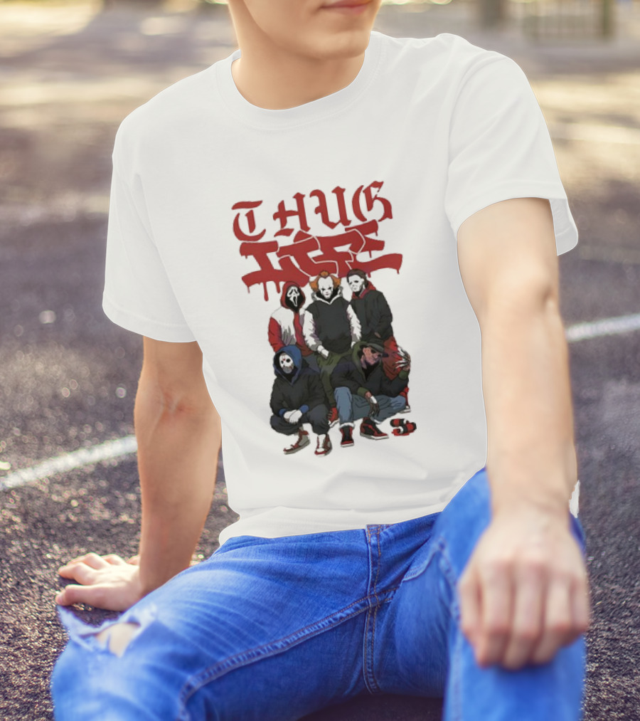 Thug Life Halloween Horror Characters Friday The 13th T-Shirt