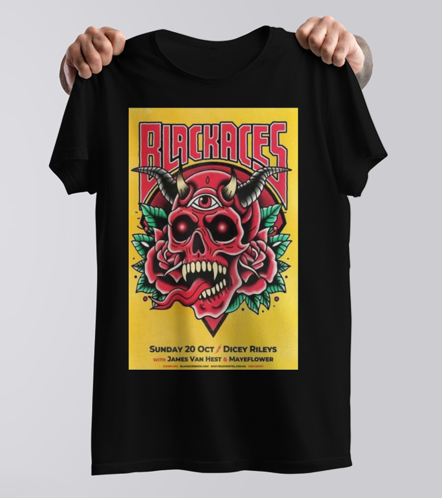 Black Aces Dicey Rileys Oct 20 2024 With James Van Hest Mayflower T-Shirt