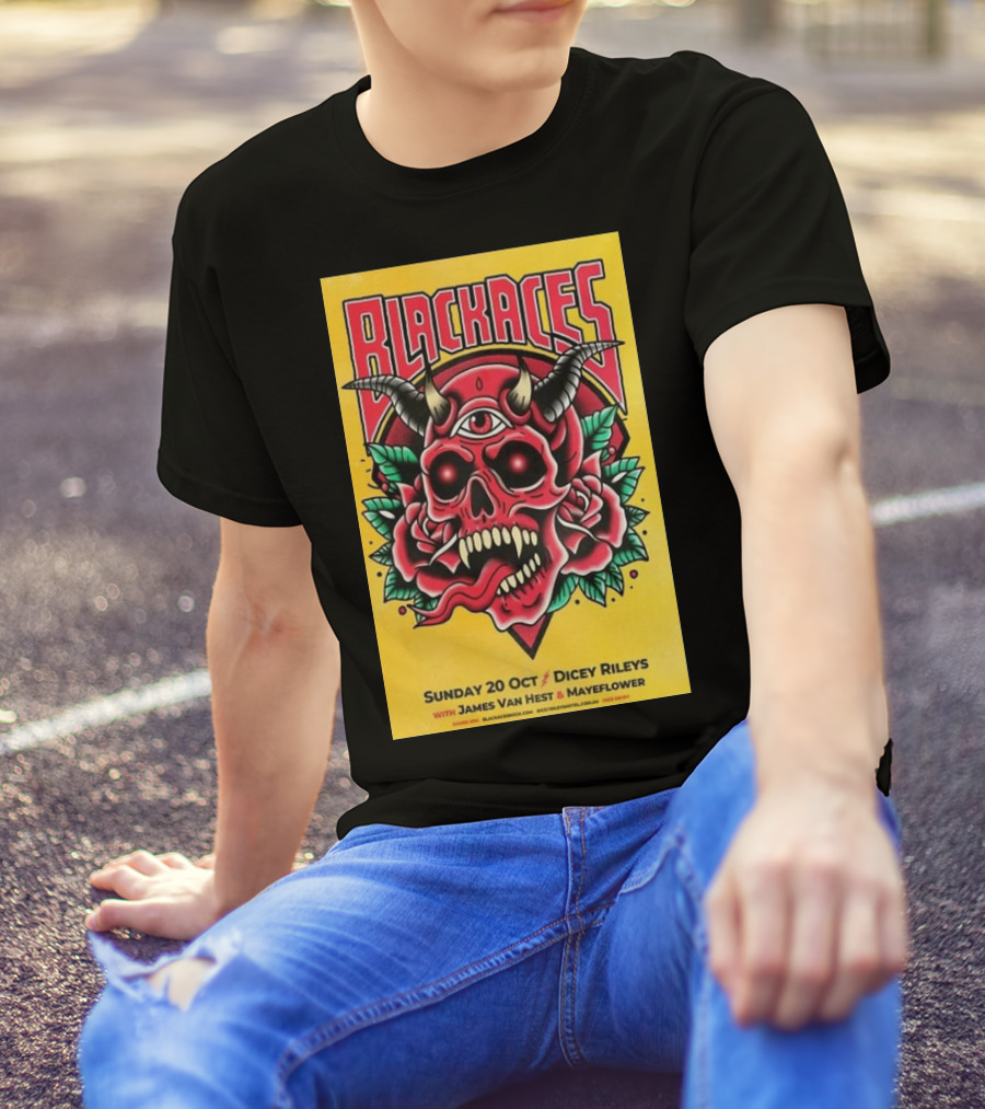 Black Aces Dicey Rileys Oct 20 2024 With James Van Hest Mayflower T-Shirt