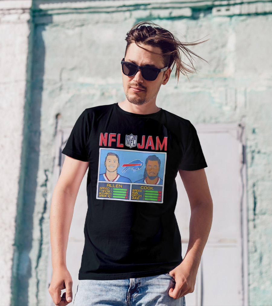Buffalo Bills Josh Allen James Cook NFL Jam Player Stats T-Shirt