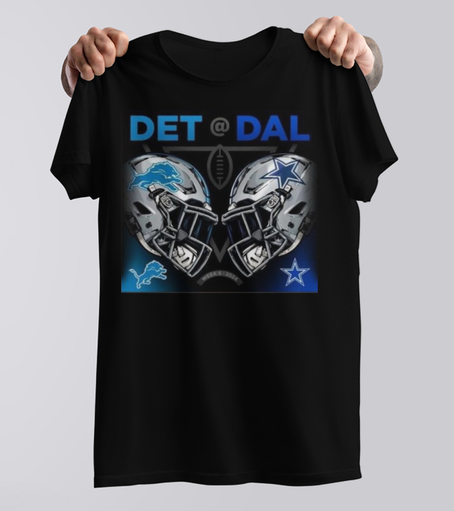 DET @ DAL Week 6 2024 NFL Matchup Lions Vs Cowboys Helmets T-Shirt