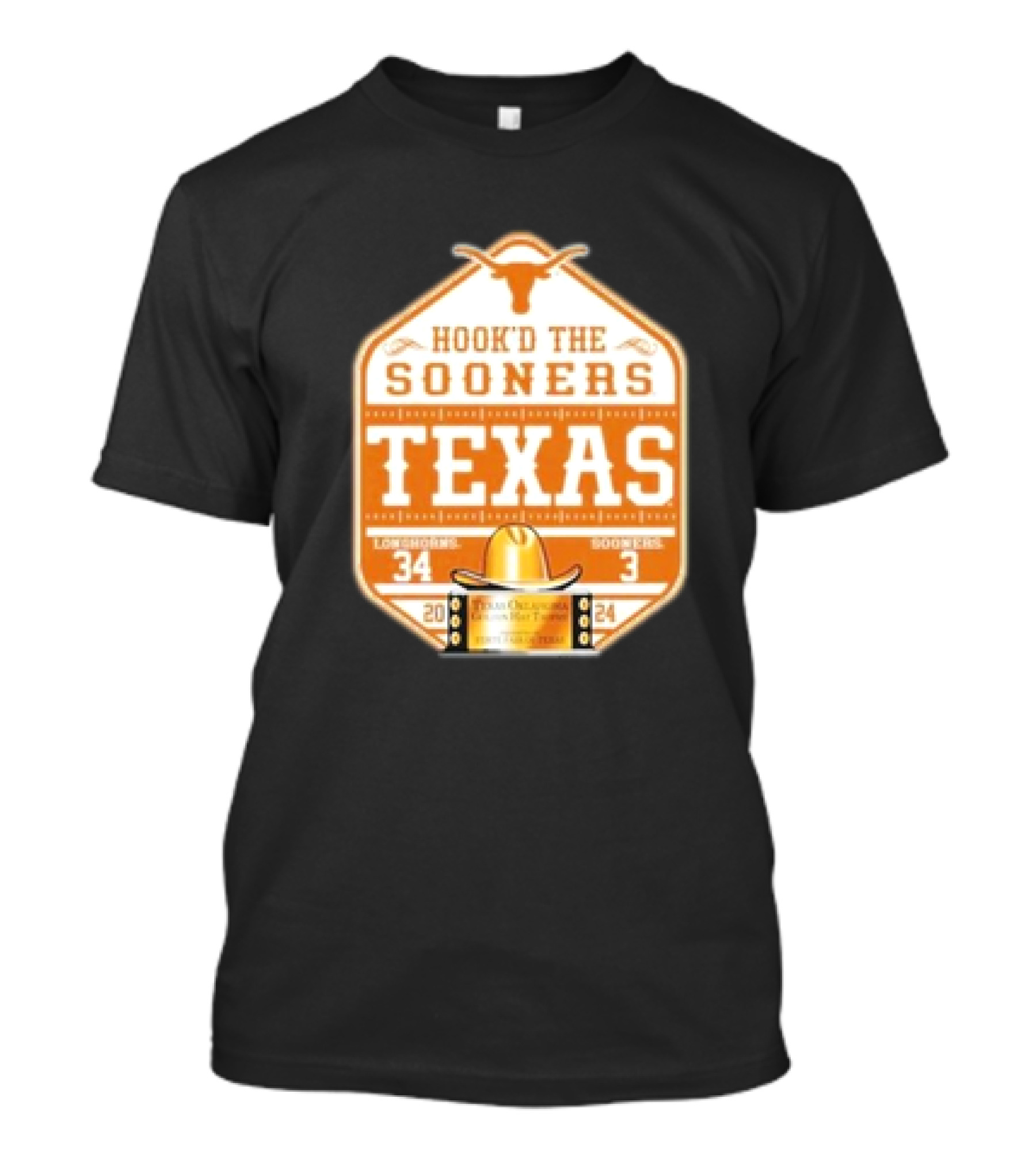 Hook’D The Sooners Texas Longhorns 34-3 Sooners 2024 Score T-Shirt