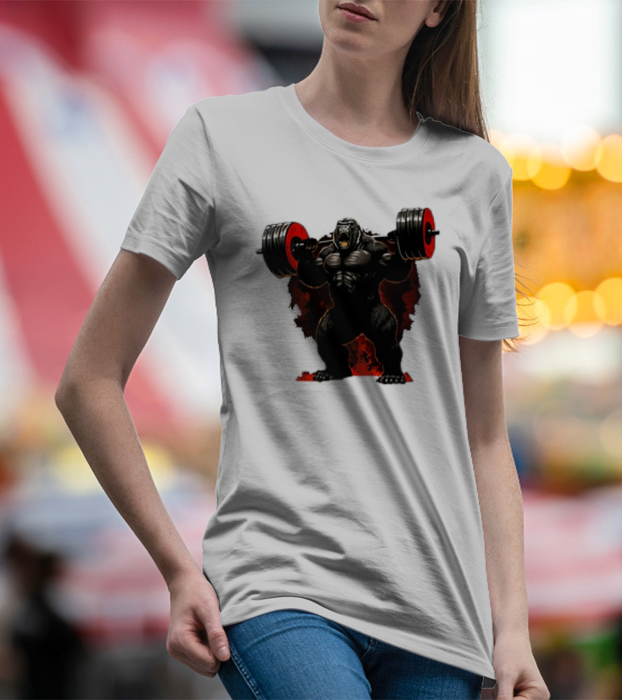 Gorilla Workout Beast Lifting Power Weights Gym T-Shirt