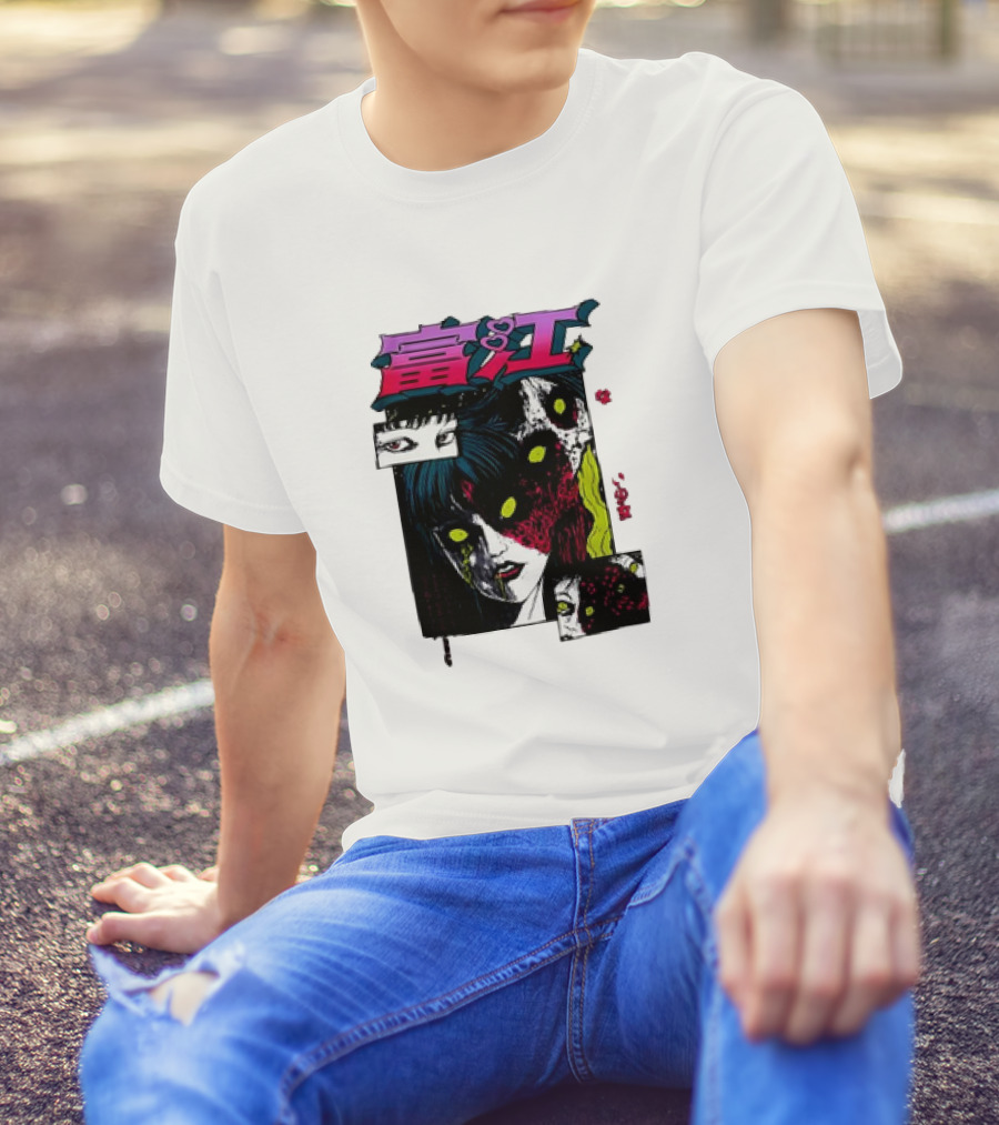Junji Ito Tomie Horror Manga Eyes Panels T-Shirt