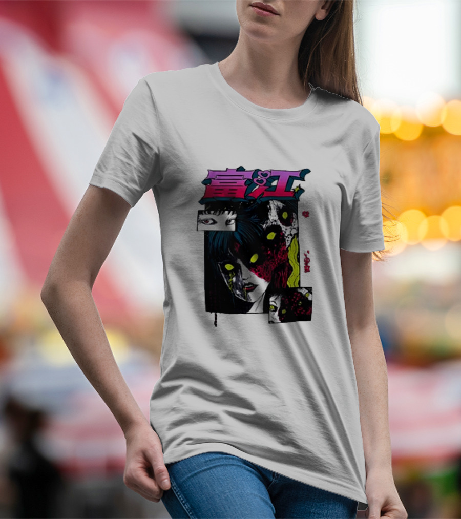Junji Ito Tomie Horror Manga Eyes Panels T-Shirt