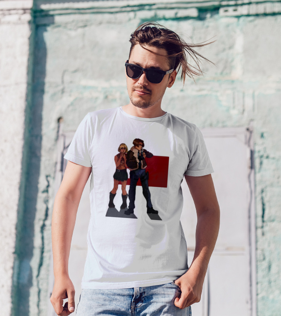 Resident Evil Leon And Ashley Anime Style Duo T-Shirt