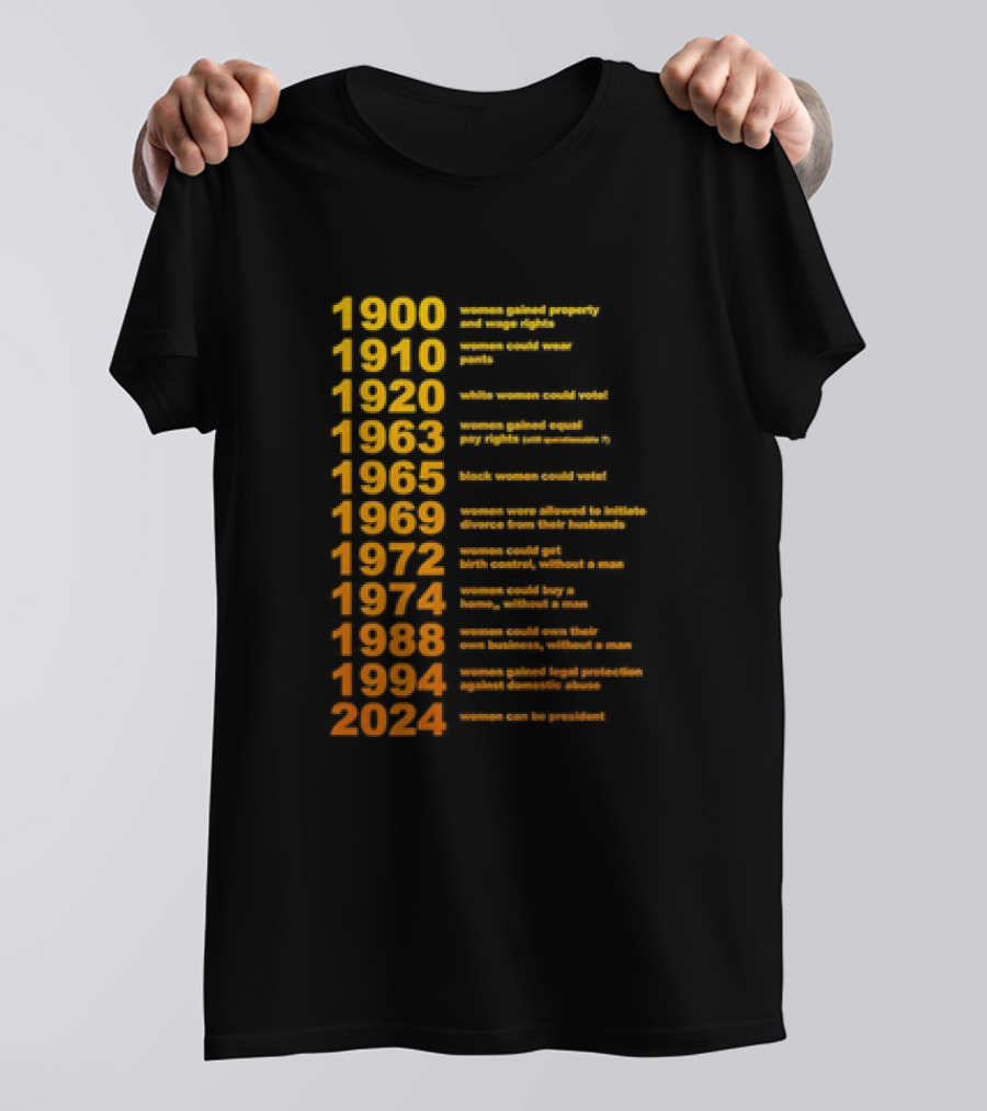 1900 1910 1920 1963 1965 1969 1972 1974 1988 1994 2024 Womens Rights Milestones Witches Burned Women Witchy T-Shirt