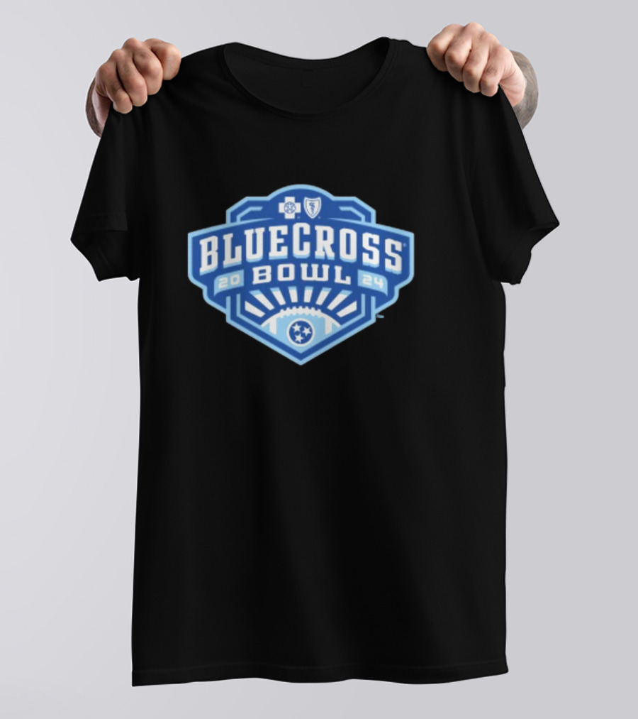 TSSAA 2024 BlueCross Bowl Football Championship Logo With Tennessee Symbol And Blue Shield T-Shirt