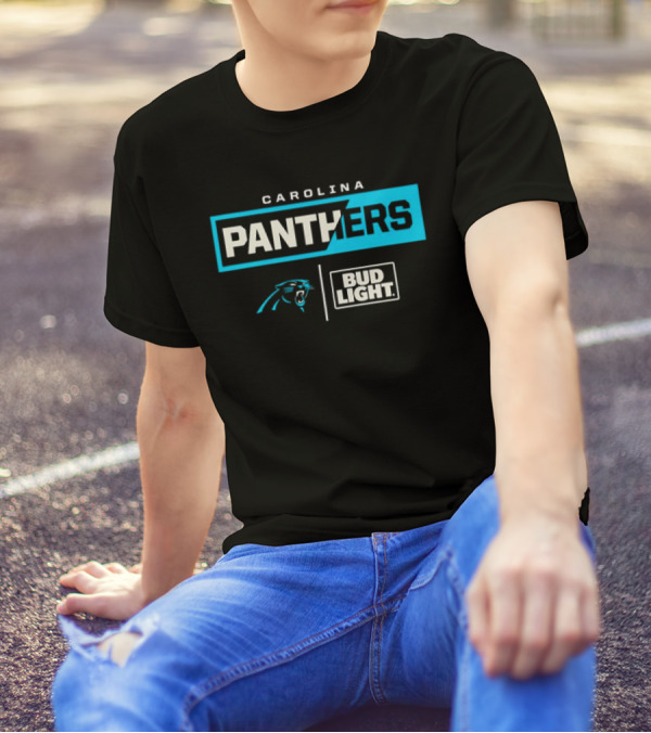 Carolina Panthers Bud Light 2024 Logo Collaboration T-Shirt